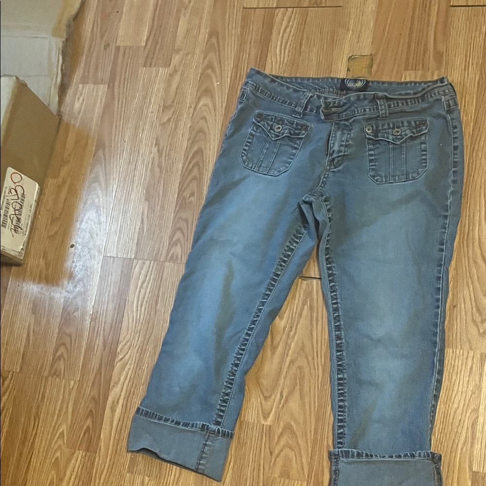 Angels Light Blue Cropped Jeans